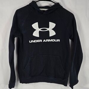 Under Armour Hoodie Pullover ColdGear‎ Sweatshirt Athletic Black YLG Athleisure